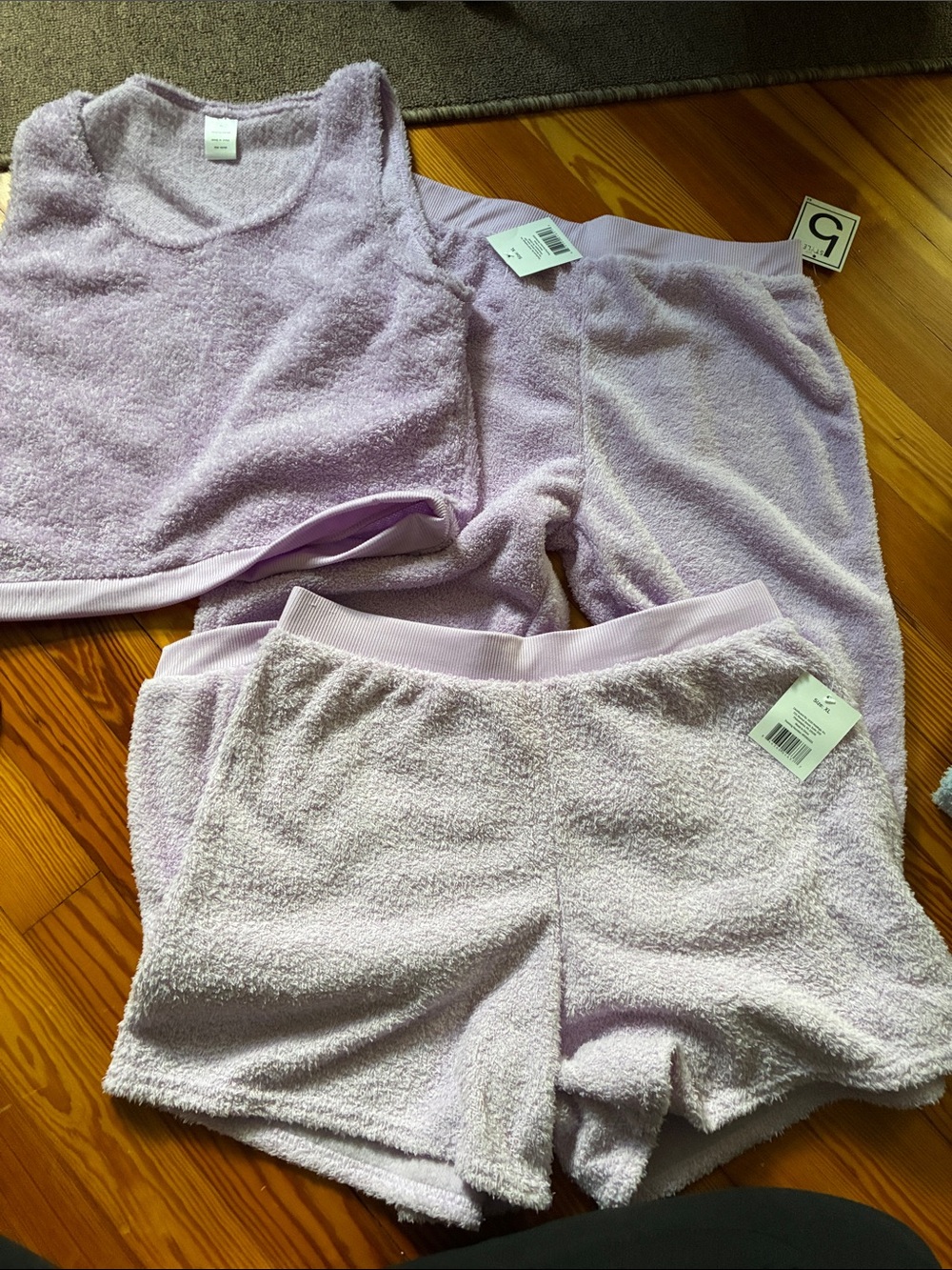 Plush Lavender Terry Tank & Shorts Sleep Set